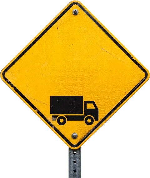 Yellow diamond road sign